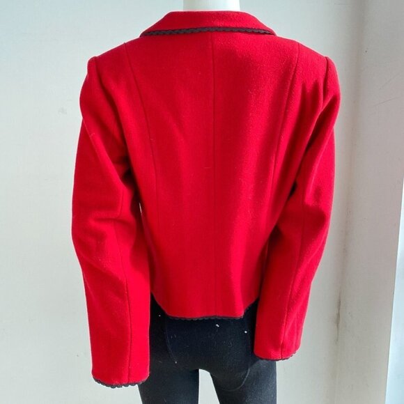 Vintage Suttles & Seawinds Red Wool Cropped Blazer  S - Picture 4 of 7